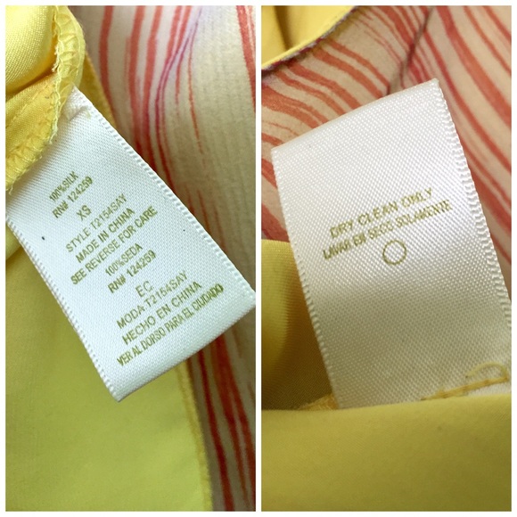 Tea & Honey Yellow Silk Striped Floral Tank XS - Picture 7 of 8
